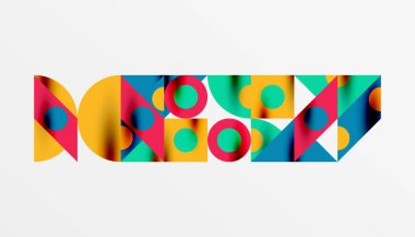 Renkli üçgenler kare geometrik tasarımı daire içine alır. Duvar kağıdı, afiş, arkaplan, kart, kitap illüstrasyonu, iniş sayfası için soyut arkaplan