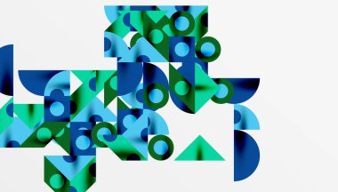 Renkli üçgenler kare geometrik tasarımı daire içine alır. Duvar kağıdı, afiş, arkaplan, kart, kitap illüstrasyonu, iniş sayfası için soyut arkaplan