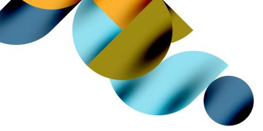 Teknik, dairesel şekilleri, geometrik sanatı en aza indirir. Vektör modern çemberler