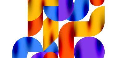 Teknik, dairesel şekilleri, geometrik sanatı en aza indirir. Vektör modern çemberler