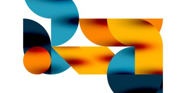 Teknik, dairesel şekilleri, geometrik sanatı en aza indirir. Vektör modern çemberler