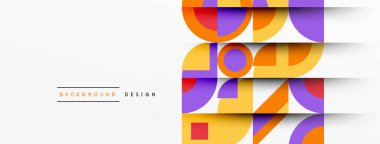 Geometrik tasarım soyut arkaplan - dairelerin kareleri