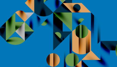 Neo memphis geometrik deseni daireler, kareler ve çizgilerle. Kapaklar, afişler, el ilanları ve posterler ve diğer şablonlar için pop sanatları soyut arka plan