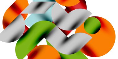 Gölge etkisi parlak daireler ve yuvarlak üçgenler geometrik modern sanat. Duvar Kağıdı, Sancak, Arkaplan, Kart, Kitap İllüstrasyonu, İniş Sayfası