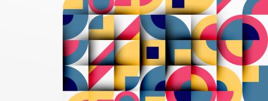 Geometrik tasarım soyut arkaplan - dairelerin kareleri