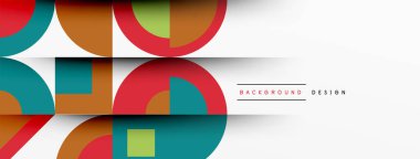 Geometrik tasarım soyut arkaplan - dairelerin kareleri