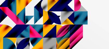 Geometrik neo desenler. Kapaklar, afişler, el ilanları ve posterler ve diğer şablonlar için soyut arkaplan