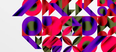 Geometrik neo desenler. Kapaklar, afişler, el ilanları ve posterler ve diğer şablonlar için soyut arkaplan