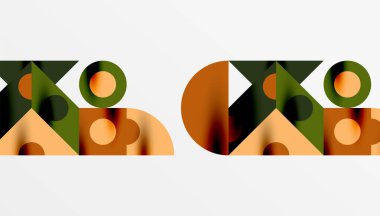 Renkli üçgenler kare geometrik tasarımı daire içine alır. Duvar kağıdı, afiş, arkaplan, kart, kitap illüstrasyonu, iniş sayfası için soyut arkaplan