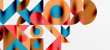 Geometrik neo desenler. Kapaklar, afişler, el ilanları ve posterler ve diğer şablonlar için soyut arkaplan