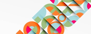 Geometrik tasarım soyut arkaplan - dairelerin kareleri