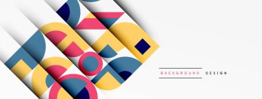 Geometrik tasarım soyut arkaplan - dairelerin kareleri