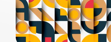 Geometrik tasarım soyut arkaplan - dairelerin kareleri