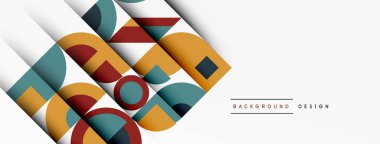 Geometrik tasarım soyut arkaplan - dairelerin kareleri