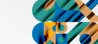 Geometrik neo desenler. Kapaklar, afişler, el ilanları ve posterler ve diğer şablonlar için soyut arkaplan