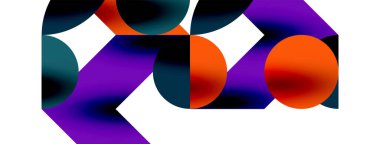 Duvarkağıdı, afiş, arkaplan veya iniş için gölgeli metal renk çemberleri ve diğer geometrik elementler