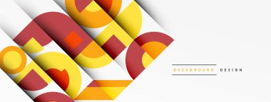 Geometrik tasarım soyut arkaplan - dairelerin kareleri