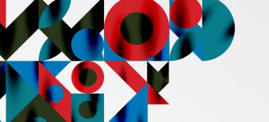 Geometrik neo desenler. Kapaklar, afişler, el ilanları ve posterler ve diğer şablonlar için soyut arkaplan