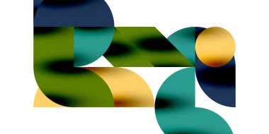 Teknik, dairesel şekilleri, geometrik sanatı en aza indirir. Vektör modern çemberler