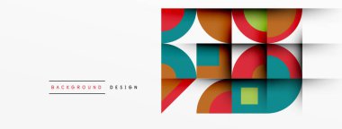 Geometrik tasarım soyut arkaplan - dairelerin kareleri