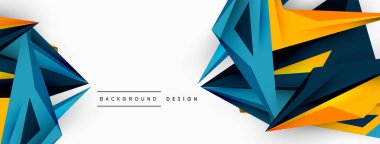 Minimum geometrik soyut arkaplan. Düşük poliamik dinamik üçgen tasarımı. Duvar kağıdı, afiş, arkaplan veya iniş için moda tekno iş şablonu