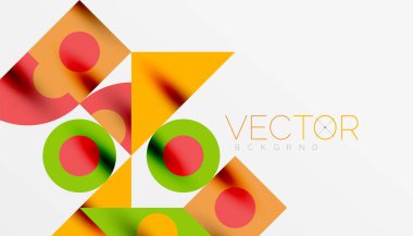 Renkli üçgenler kare geometrik tasarımı daire içine alır. Duvar kağıdı, afiş, arkaplan, kart, kitap illüstrasyonu, iniş sayfası için soyut arkaplan