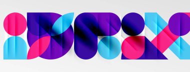 Yuvarlak şekiller, daireler ve çizgiler minimum geometrik arkaplan. Duvar Kağıdı, Sancak, Arkaplan, Kart, Kitap İllüstrasyonu, İniş Sayfası