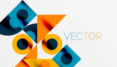 Renkli üçgenler kare geometrik tasarımı daire içine alır. Duvar kağıdı, afiş, arkaplan, kart, kitap illüstrasyonu, iniş sayfası için soyut arkaplan