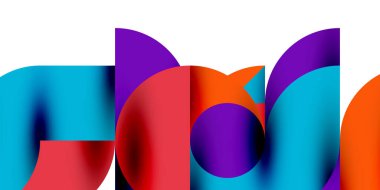 Gölge etkisi parlak daireler ve yuvarlak üçgenler geometrik modern sanat. Duvar Kağıdı, Sancak, Arkaplan, Kart, Kitap İllüstrasyonu, İniş Sayfası