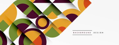 Geometrik tasarım soyut arkaplan - dairelerin kareleri