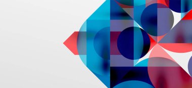 Daireler ve gölgeler. Renkli yuvarlak elementler, üçgenler, yarı daireler ve diğer şekiller. Duvar Kağıdı, Sancak, Arkaplan, Kart, Kitap İllüstrasyonu, İniş Sayfası