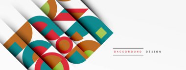 Geometrik tasarım soyut arkaplan - dairelerin kareleri