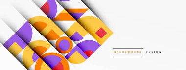 Geometrik tasarım soyut arkaplan - dairelerin kareleri