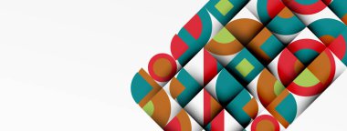 Geometrik tasarım soyut arkaplan - dairelerin kareleri