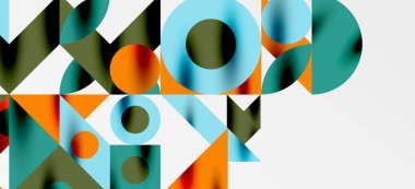 Geometrik neo desenler. Kapaklar, afişler, el ilanları ve posterler ve diğer şablonlar için soyut arkaplan