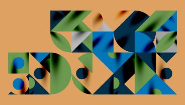 Neo memphis geometrik deseni daireler, kareler ve çizgilerle. Kapaklar, afişler, el ilanları ve posterler ve diğer şablonlar için pop sanatları soyut arka plan