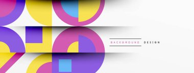 Geometrik tasarım soyut arkaplan - dairelerin kareleri