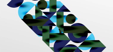 Daireler ve gölgeler. Renkli yuvarlak elementler, üçgenler, yarı daireler ve diğer şekiller. Duvar Kağıdı, Sancak, Arkaplan, Kart, Kitap İllüstrasyonu, İniş Sayfası