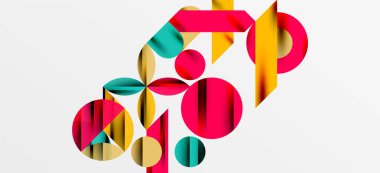 Geometrik neo desenler. Kapaklar, afişler, el ilanları ve posterler ve diğer şablonlar için soyut arkaplan