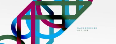 Soyut arkaplan - renkli çember çizgileri teknoloji veya iş dijital şablonu