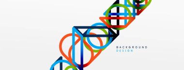 Soyut arkaplan - renkli çember çizgileri teknoloji veya iş dijital şablonu