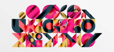 Geometrik neo desenler. Kapaklar, afişler, el ilanları ve posterler ve diğer şablonlar için soyut arkaplan