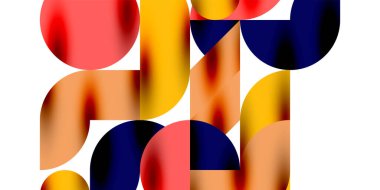 Gölge etkisi parlak daireler ve yuvarlak üçgenler geometrik modern sanat. Duvar Kağıdı, Sancak, Arkaplan, Kart, Kitap İllüstrasyonu, İniş Sayfası