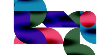 Teknik, dairesel şekilleri, geometrik sanatı en aza indirir. Vektör modern çemberler