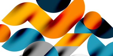 Teknik, dairesel şekilleri, geometrik sanatı en aza indirir. Vektör modern çemberler