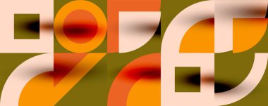 Neo memphis geometrik desenli daireler, kareler. Kapaklar, afişler, el ilanları ve posterler ve diğer şablonlar için pop sanatları soyut arka plan