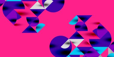 Üçgenler, yuvarlak üçgenler ve tekno sanatın daireleri. Duvar Kağıdı, Sancak, Arkaplan, Kart, Kitap İllüstrasyonu, İniş Sayfası