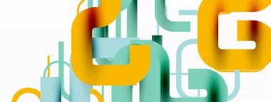 Soyut arkaplan eğrisi çizgileri, minimal geometrik tasarım şablonu