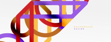 Soyut arkaplan - renkli çember çizgileri teknoloji veya iş dijital şablonu