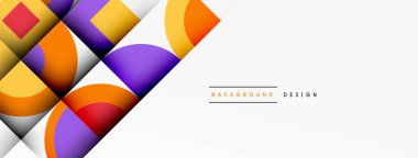 Geometrik tasarım soyut arkaplan - dairelerin kareleri